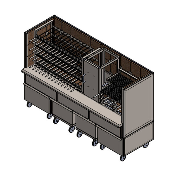 Brazilian grill (churrasco) Mobile charcoal Grill with revolving skewers