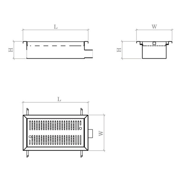 Floor Drain Trough & Grating W/Strainer