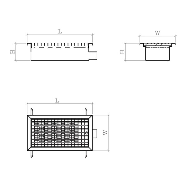 Floor Drain Trough & Grating W/Strainer