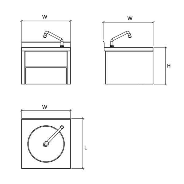 hand wash Sink - knee mixer