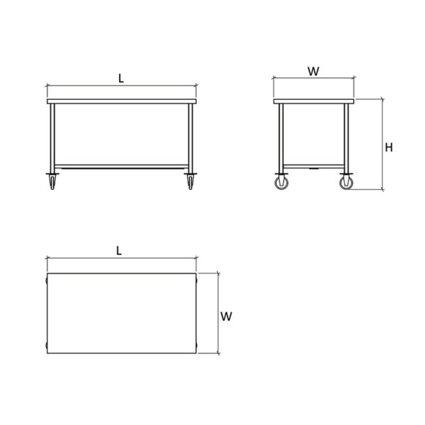 mobile work table (w/under shelf)