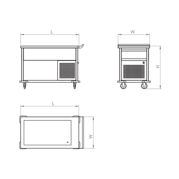 Salad serving cart ‎(Mobile cold Bain Marie)