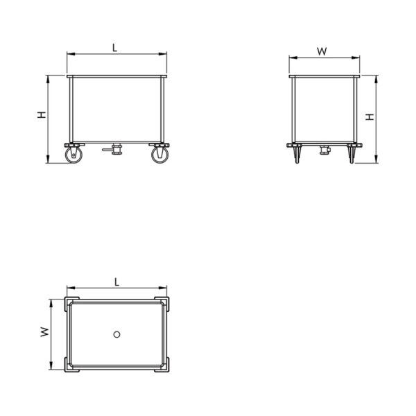 Wet linen trolley‎ - Stainless Steel